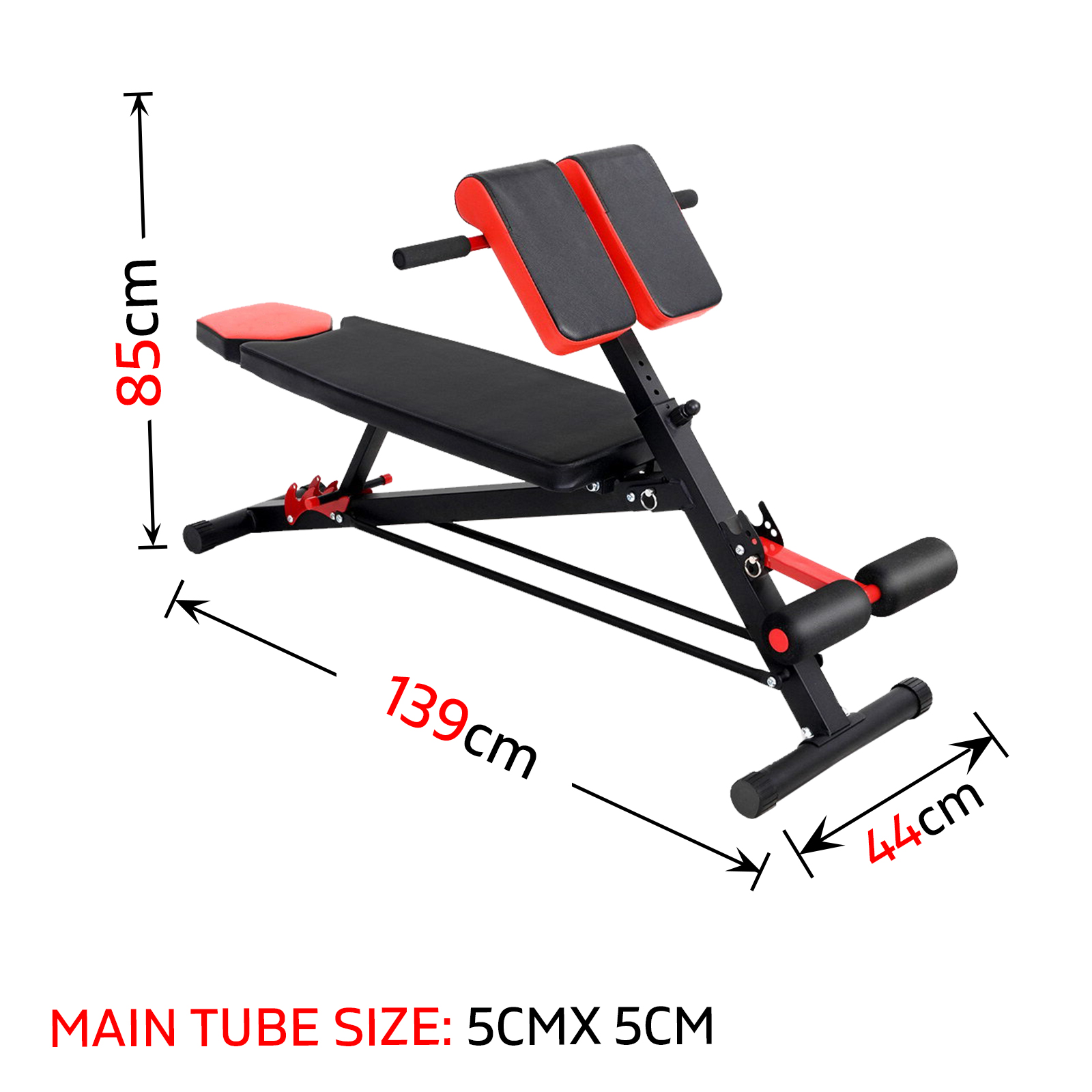 Weight Bench Sit-up Adjustable Fitness Flat Decline Home Gym Machine Steel Frame