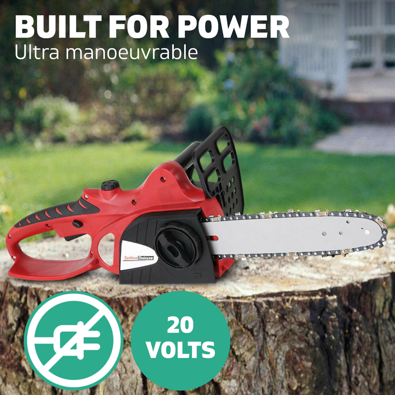 GIANTZ 20V Cordless Electric Chainsaw E-Start Bar 10" Lithium-Ion Chargeable 