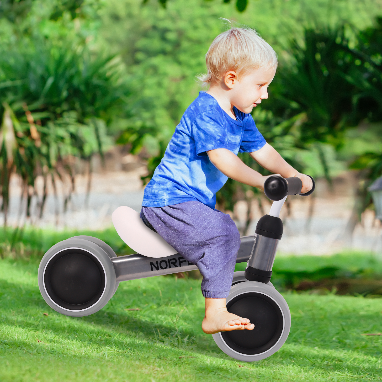 Norflx Kids Balance Bike Childrens Ride On Toy Baby Push Bicycle - SILVER