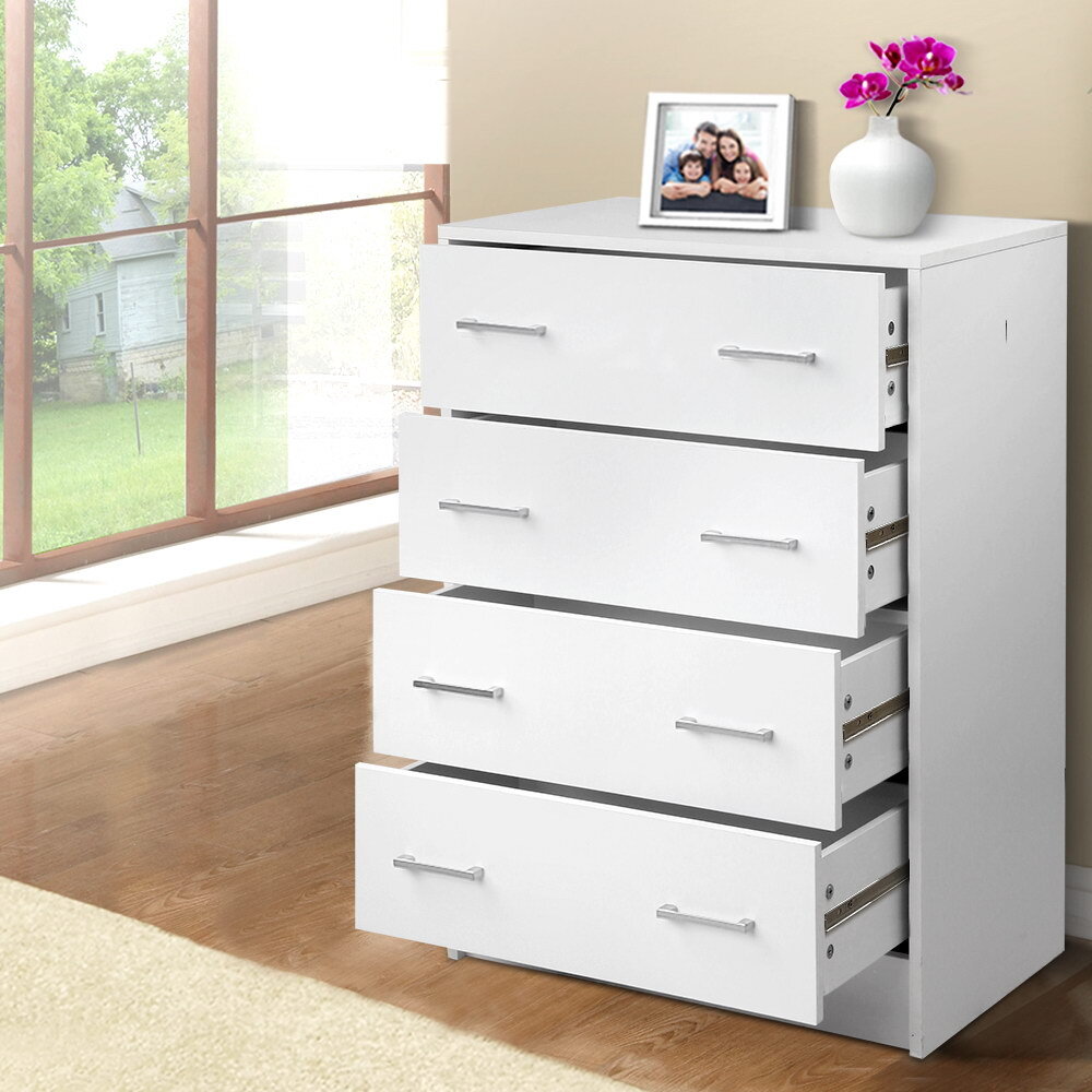 Artiss Tallboy 4 Drawers Storage Cabinet - White