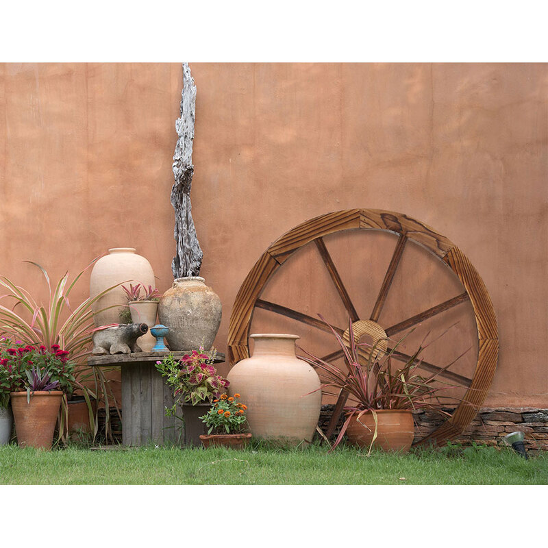 Gardeon Garden Decor Outdoor Ornament Wooden Wagon Wheel