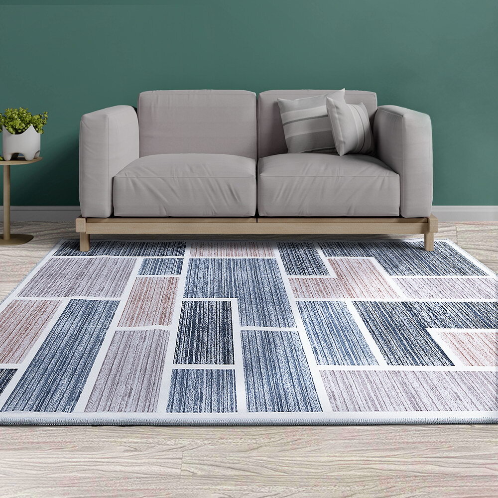 Artiss Floor Rugs 120x170 Short Pile Area Rug Large Modern Carpet Soft Grey