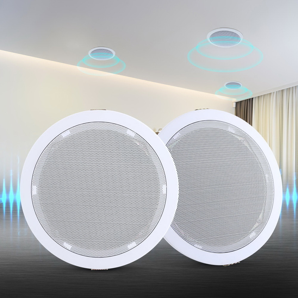 2 x 6" In Ceiling Speakers Home 80W Speaker Theatre Stereo Outdoor Multi Room