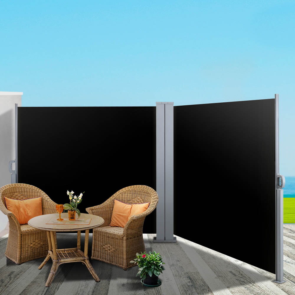 Instahut 2X6M Retractable Side Awning Garden Patio Shade Screen Panel Black