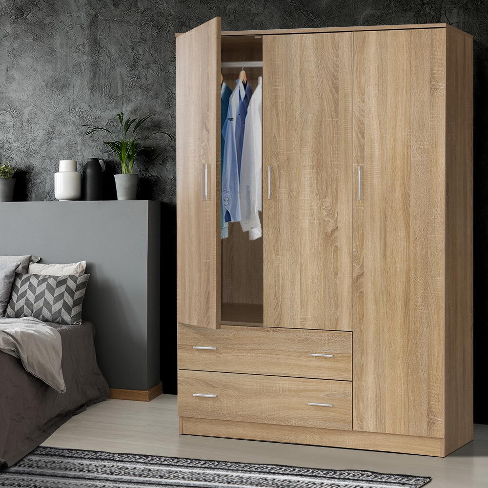 Artiss Wardrobe Bedroom Clothes Closet 3 Doors Storage Cabinet Organiser Armoire