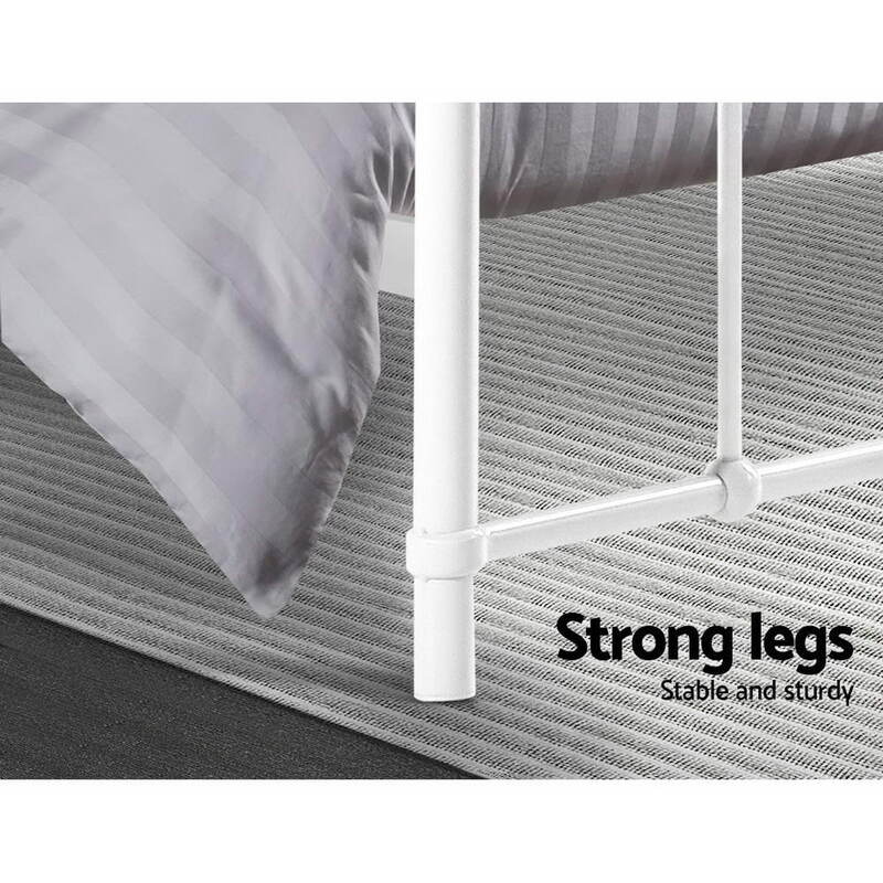 Artiss Bed Frame Metal Frames LEO - Double (White)