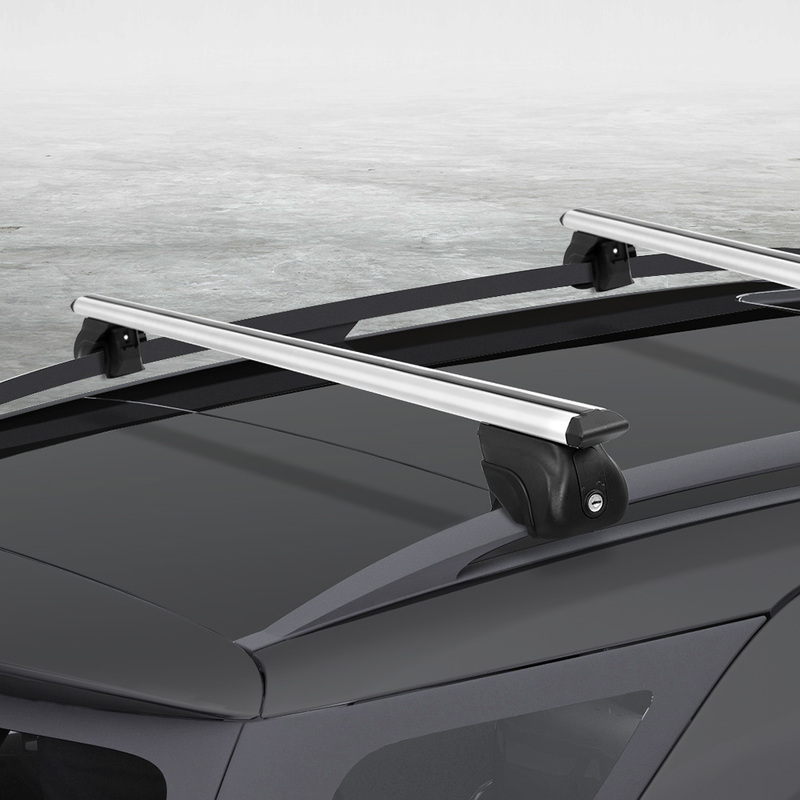 Universal Car Roof Racks Pod Aluminium Cross Bars Upgraded Holder 111cm Silver