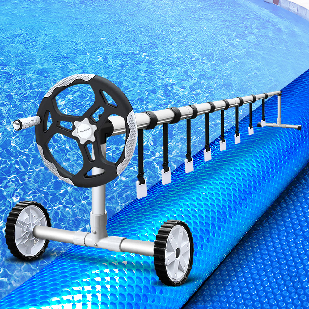 Aquabuddy Solar Swimming Pool Cover Bubble Adjustable Blanket Roller 9.5M X5M