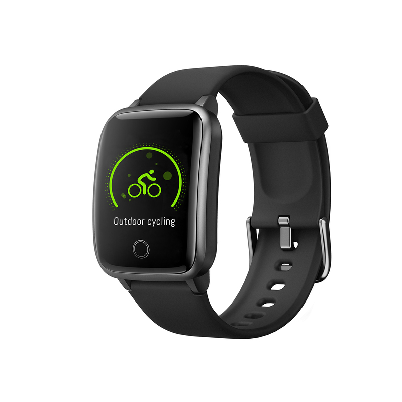 FitSmart Smart Watch Bluetooth Heart Rate Monitor Waterproof LCD Touch Screen - Black