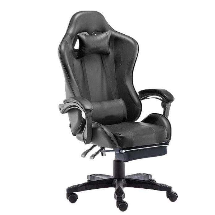 Gaming Chair Office Computer Seating Racing PU Executive Racer Recliner Large Black White