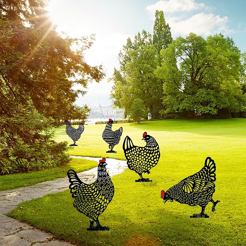 5pcs Chicken Yard Art Garden, TSV Acrylic Rooster Animal Stakes Decorations  with Hollow Out Silhouette Shape, Sun-proof, Waterproof and Rust-proof,  Ornament for Lawn Garden Backyard and Other Places - Walmart.com