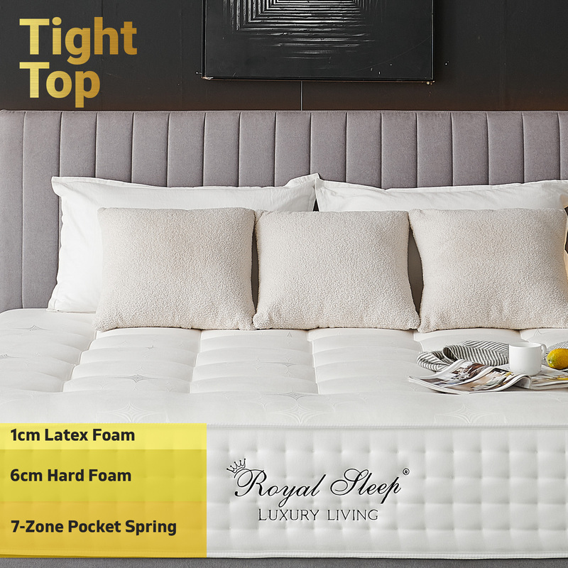 Royal Sleep KING SINGLE Mattress Firm Tight Top 7 Zone Spring Latex Foam