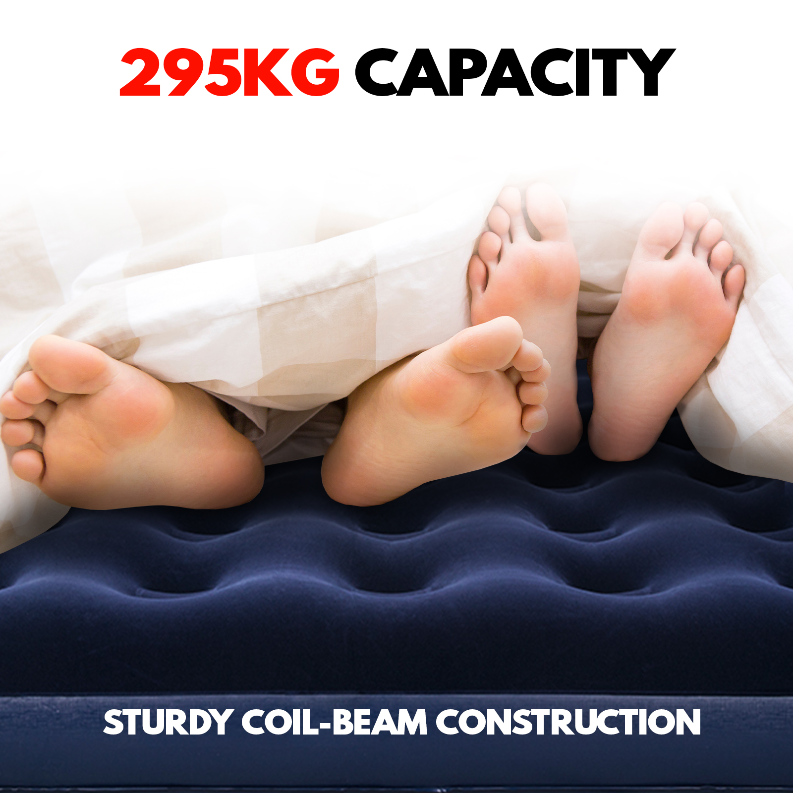 Queen Size Bed Inflatable Air Mattress Sleeping Mat 22CM Thick - Navy