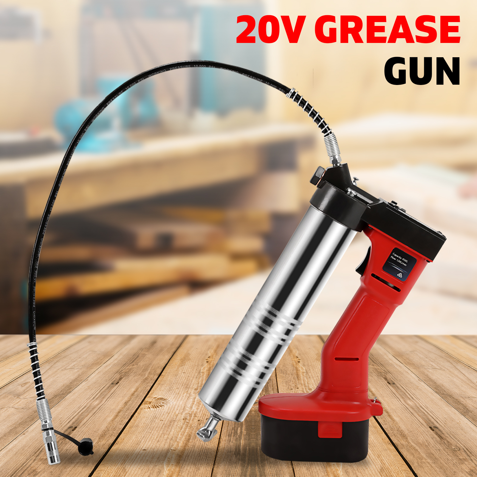 12V Rechargeable 230 VAC Cordless Grease Gun 1500Ma/H - Red