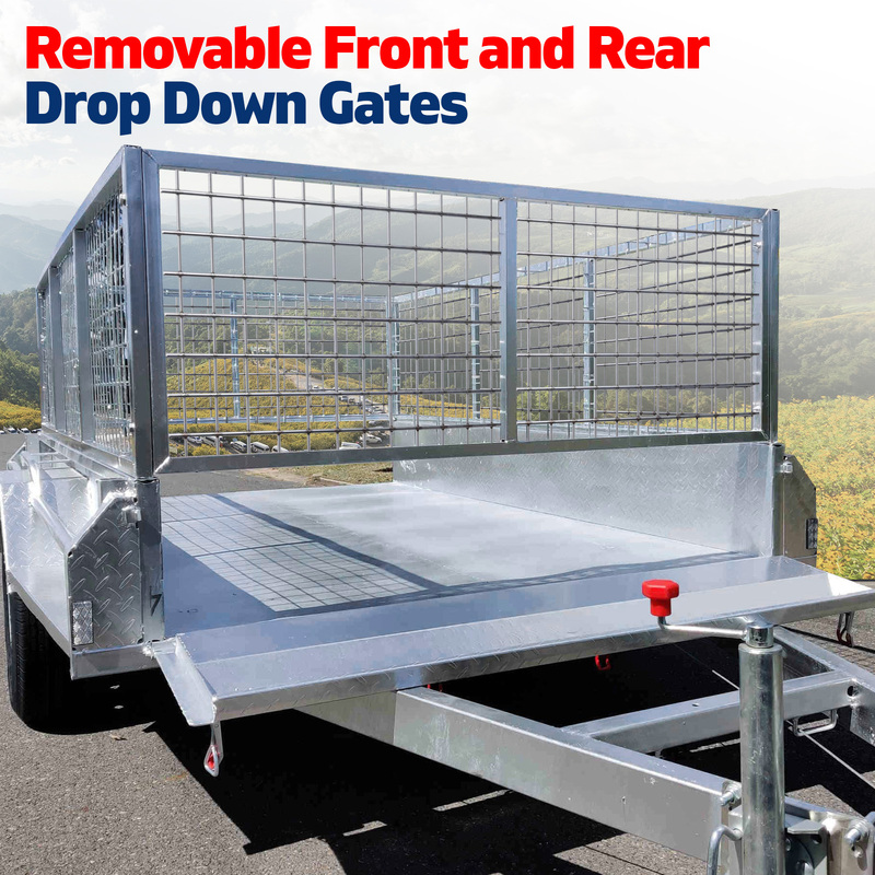 New 7x5 900MM Cage Fully Welded Galvanised Box Trailer with ATM 1400KG