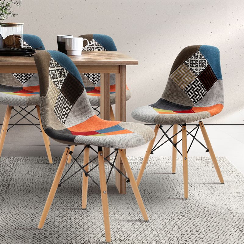 Fabric Multi Coloured Kitchen Chairs Multi Colored Upholstered