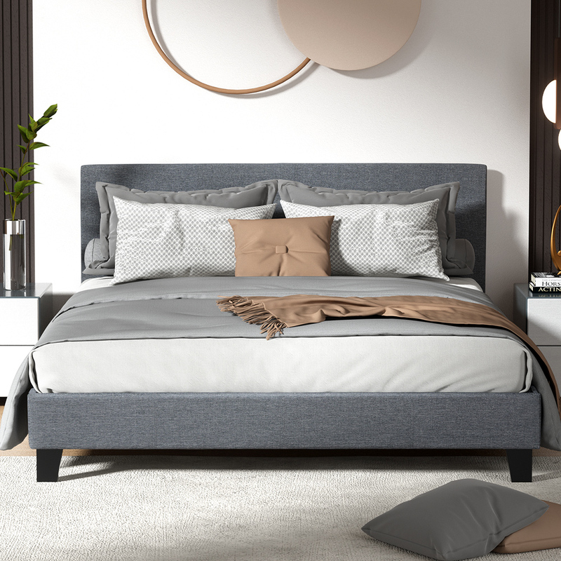 Artiss Neo Bed Frame Fabric - Grey Queen