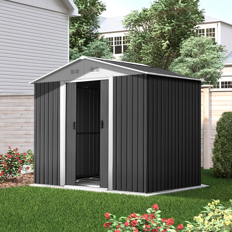 Giantz Garden Shed 2.58x2.07M w/Metal Base Sheds Outdoor Storage Double