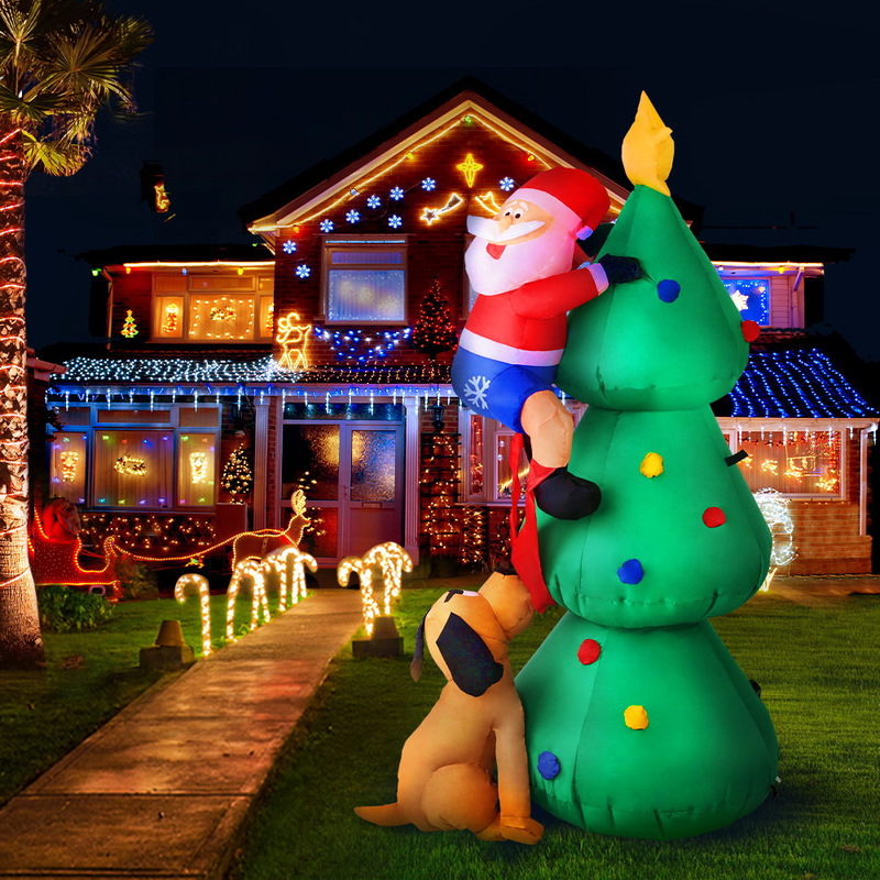 Jingle Jollys Christmas Inflatable Santa Tree 1.8M Illuminated Decorations