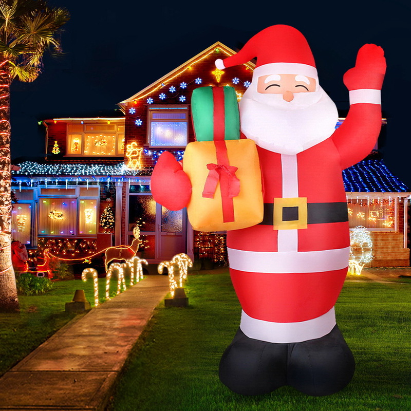 Jingle Jollys Christmas Inflatable Santa 2.4M Illuminated Decorations