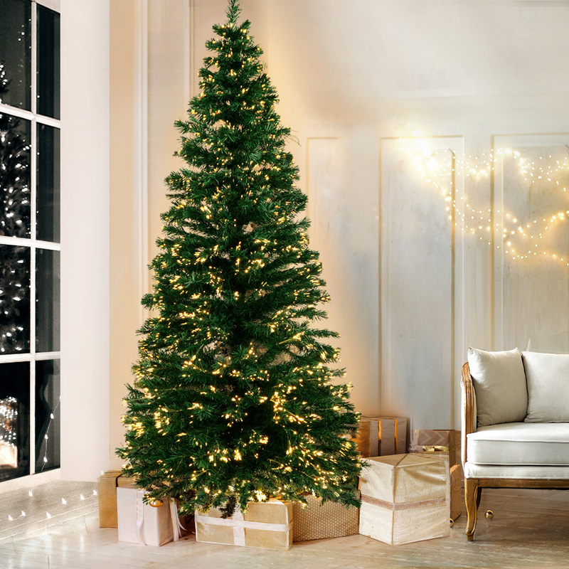 Jingle Jollys Christmas Tree 2.1M LED Xmas trees Optic Fibre Warm White
