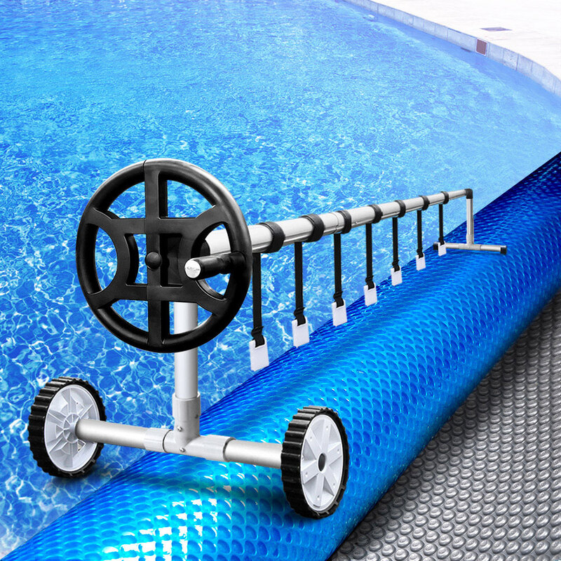 Aquabuddy Pool Cover 500 Micron 6.5x3m Silver Swimming Pool Solar Blanket 4m Roller