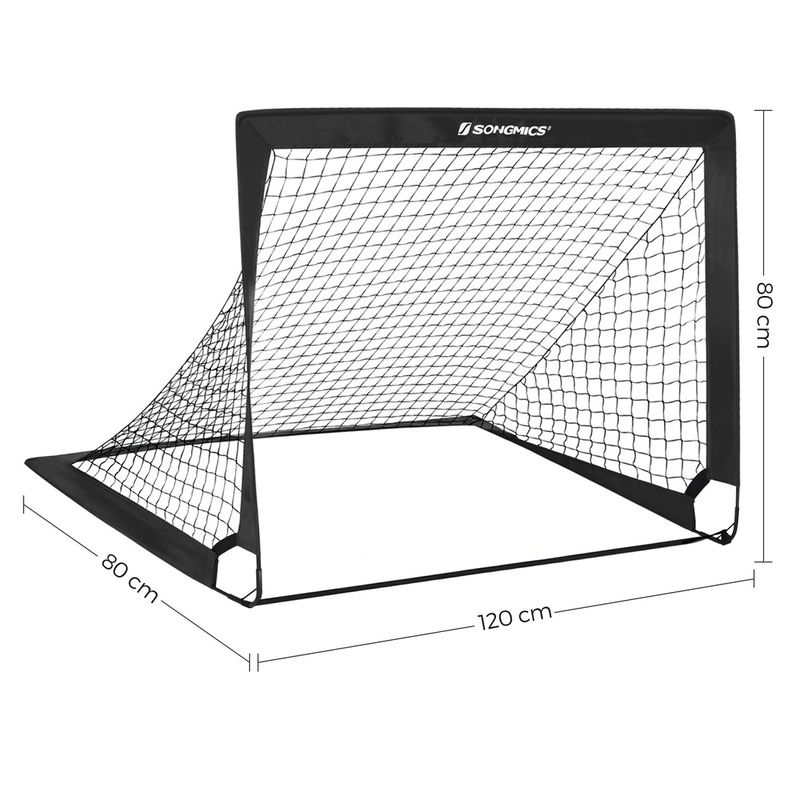 SONGMICS Set of 2 Portable Soccer Net 120cm Black