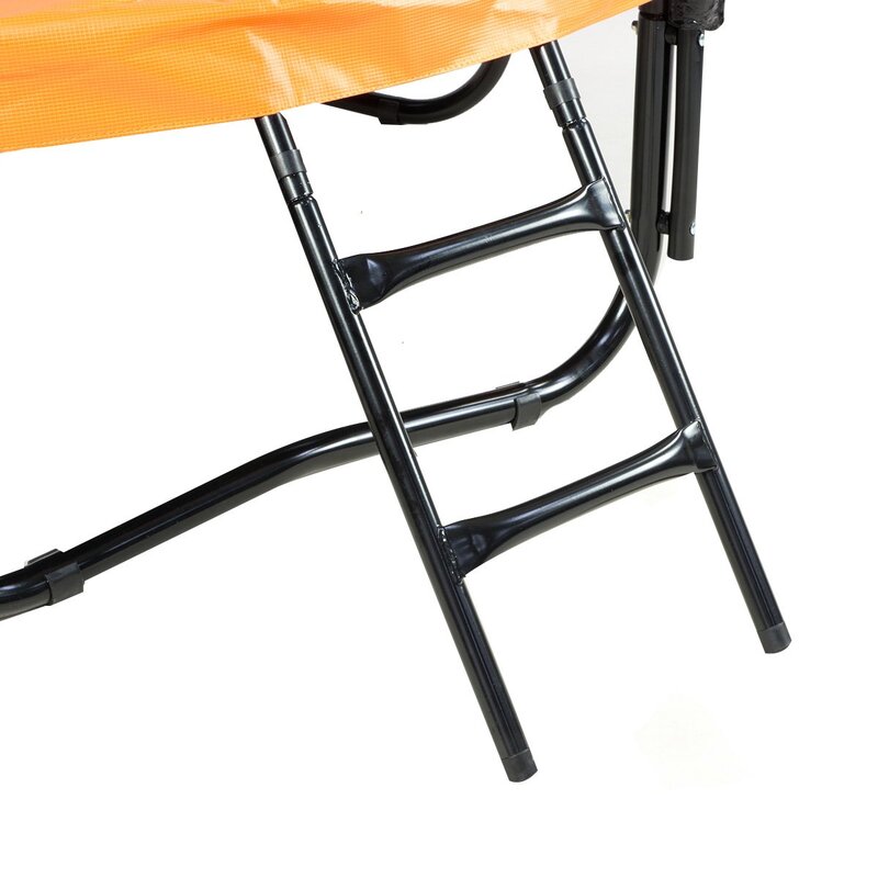Kahuna 14ft Outdoor Trampoline Kids Children With Safety Enclosure Pad Mat Ladder Basketball Hoop Set - Orange