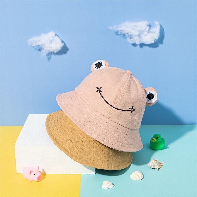 Adult Kids Frog Bucket Hat Outdoor Hiking Beach Fishing Cap