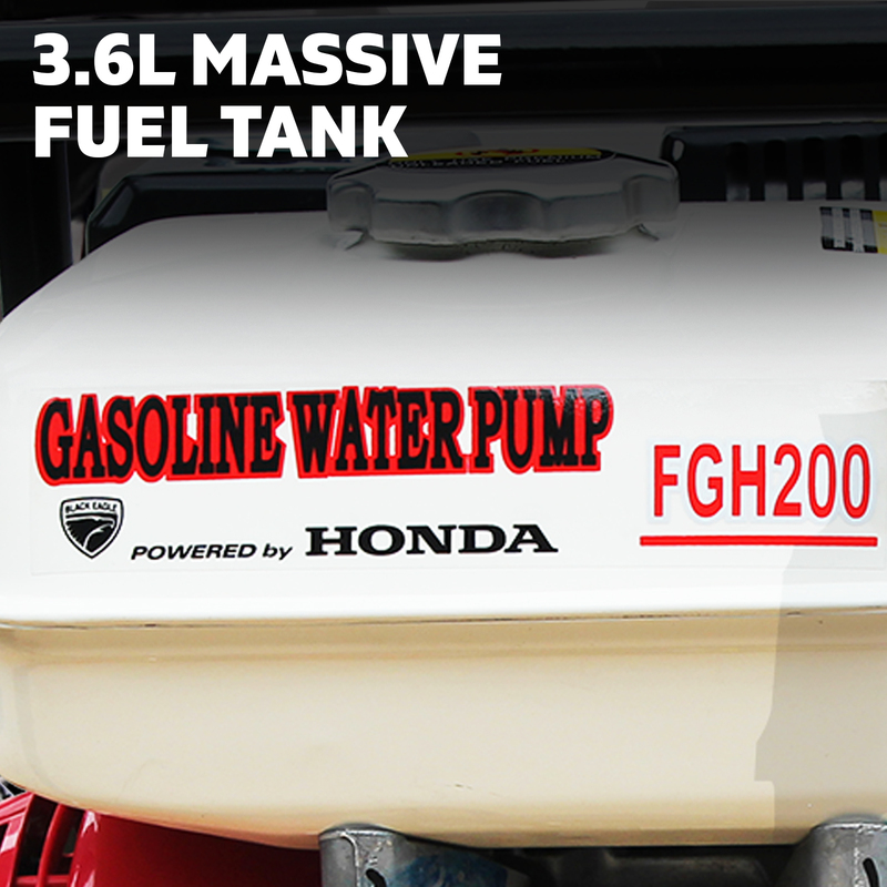Black Eagle 2" Fire Fighting High Pressure Water Transfer Pump with 6.5HP GX200 Honda Engine