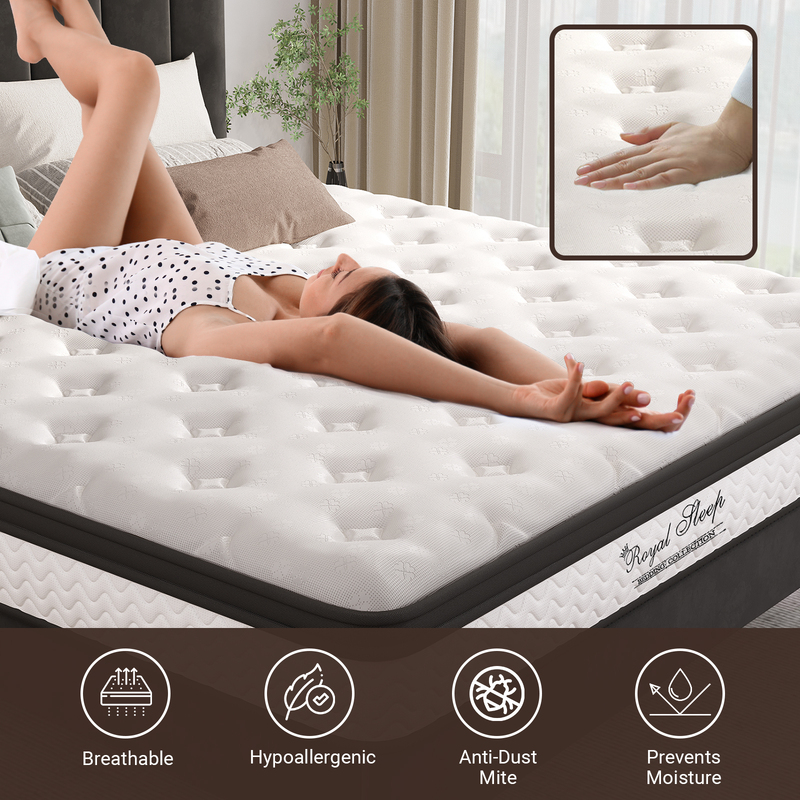 Royal Sleep King Single Bed Mattress Memory Foam Bonnell Spring Medium Firm 21cm