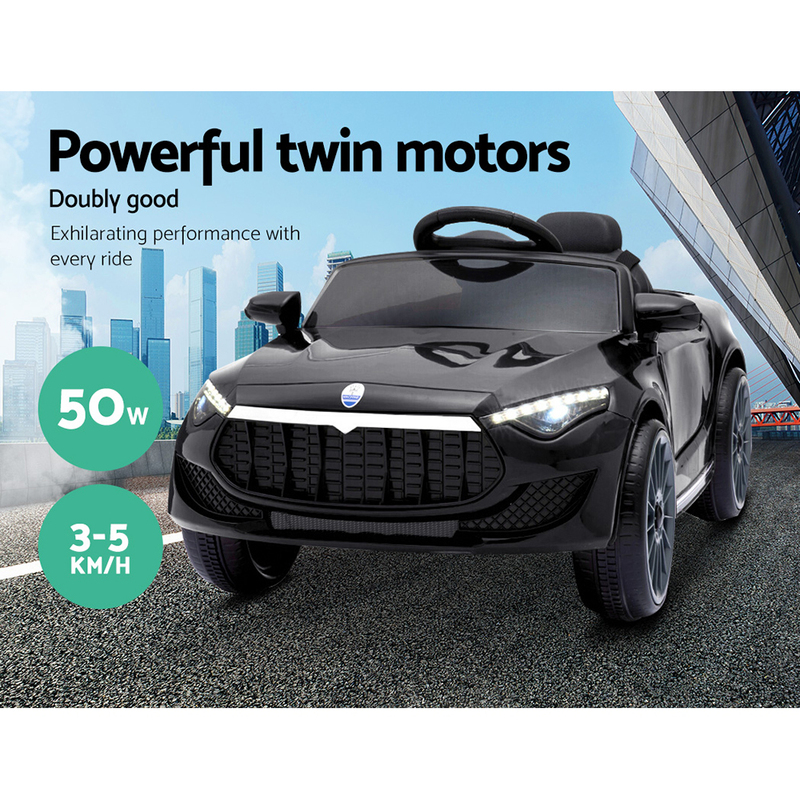 Rigo Kids Electric Ride On Car Toys Cars Horn Music Remote Control 12V Black