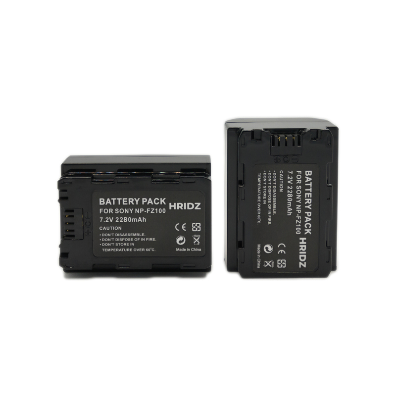 Hridz NP-FZ100 Battery and Dual Charger Pack for Sony A9 9R A9R A9S A7RIII