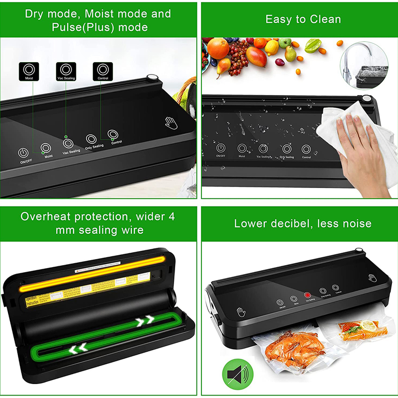 Vacuum Sealer Machine Fresh Dry Wet Food Saver Storage Built-in Cutter With Bags
