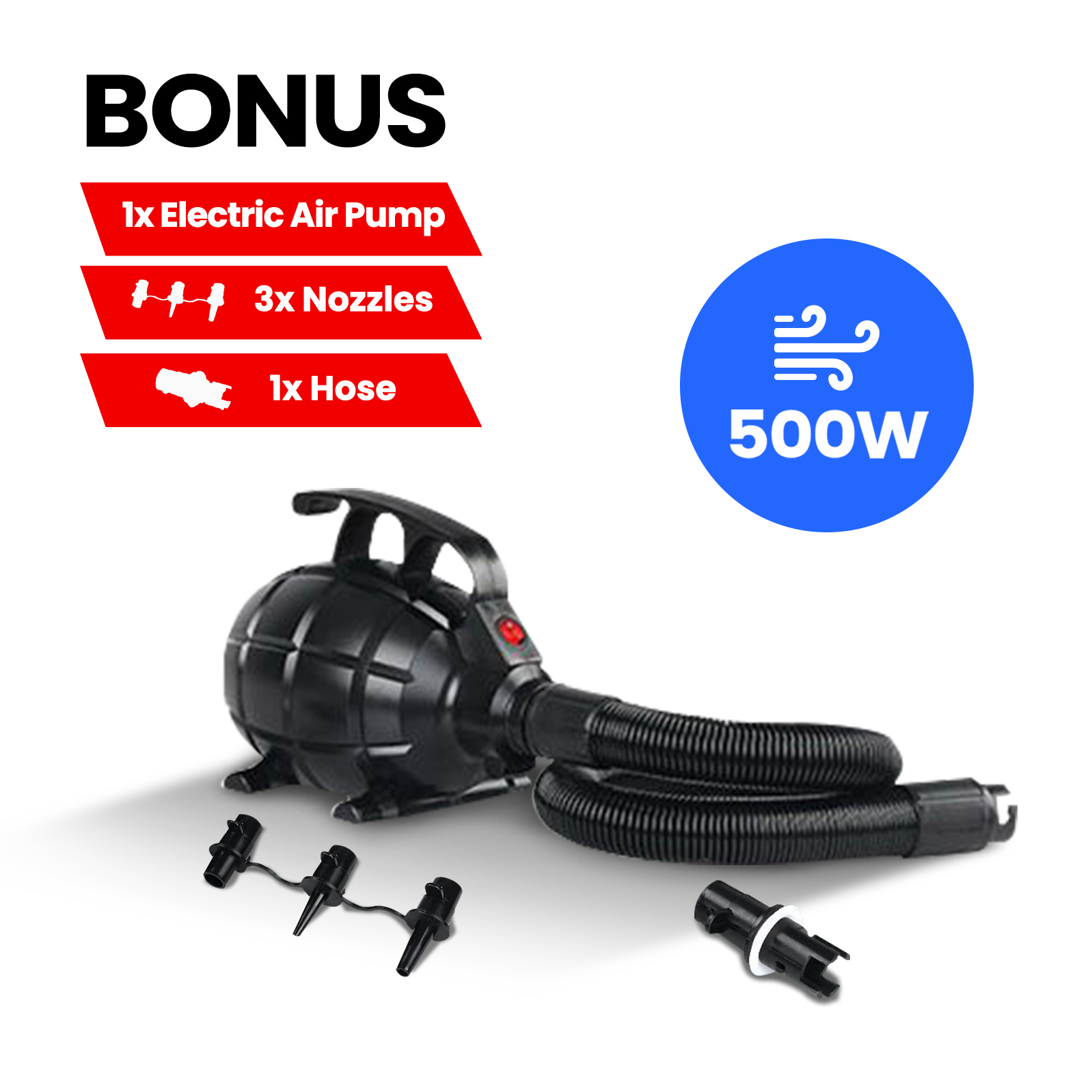 5X1M GoFun Inflatable Air Track Mat with Pump Tumbling Gymnastics - Mint & Grey