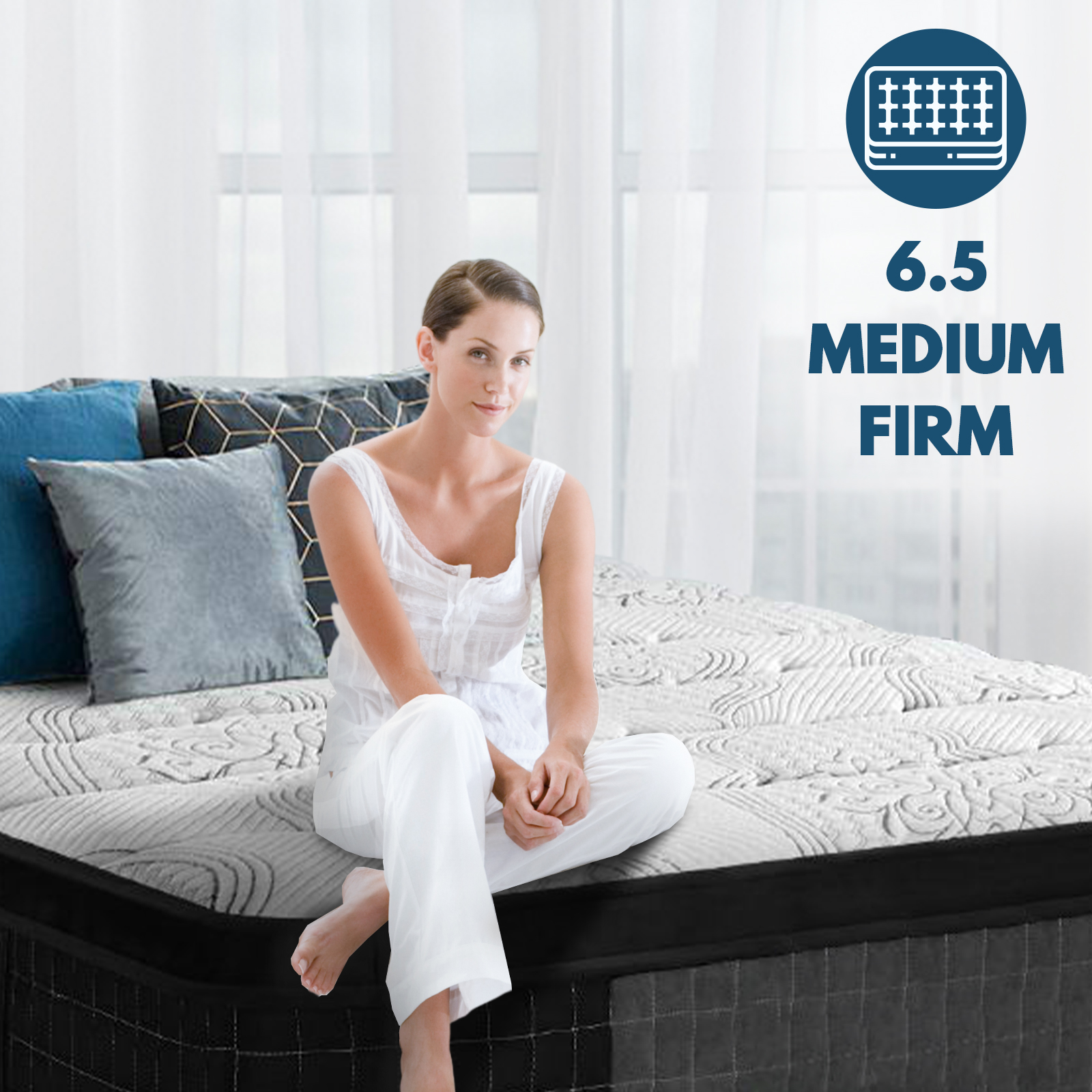 Single Size Bed Mattress 7 Zone 30CM Pocket Spring Cool Gel Foam Medium Firm