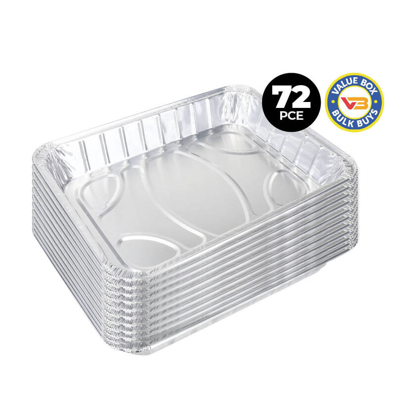 Home Master 72PCE Aluminium Foil Trays Premium Quality Heavy Duty 45.5cm