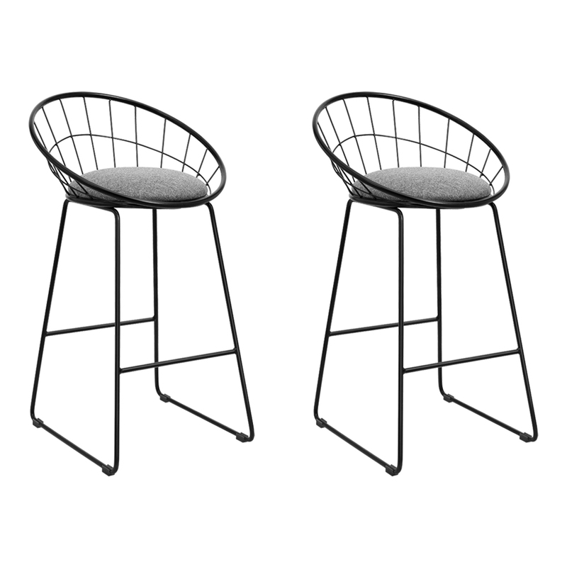 Artiss 2x Bar Stools Padded Seat Metal