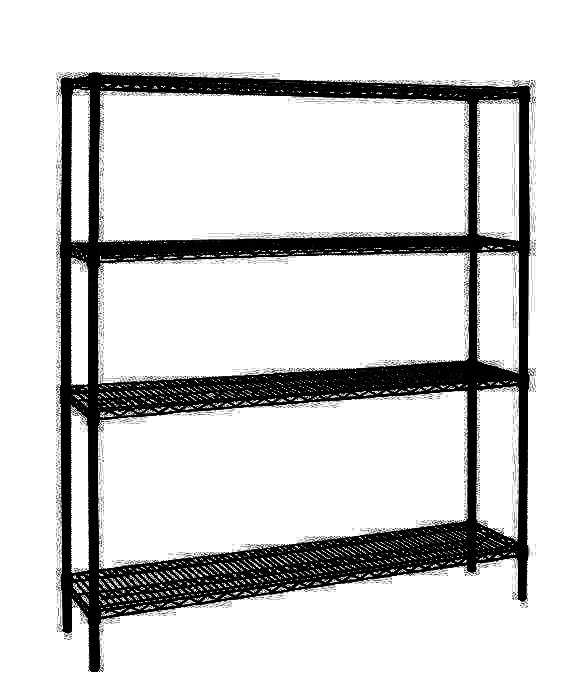 Modular Chrome Wire Storage Shelf 1500 x 350 x 1800 Steel Shelving
