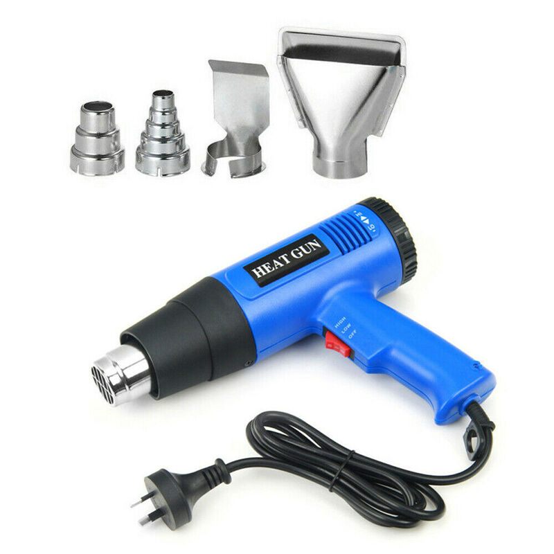 2000W Electric Heat Gun Hot Air Adjustable Temperature w/4 Nozzles