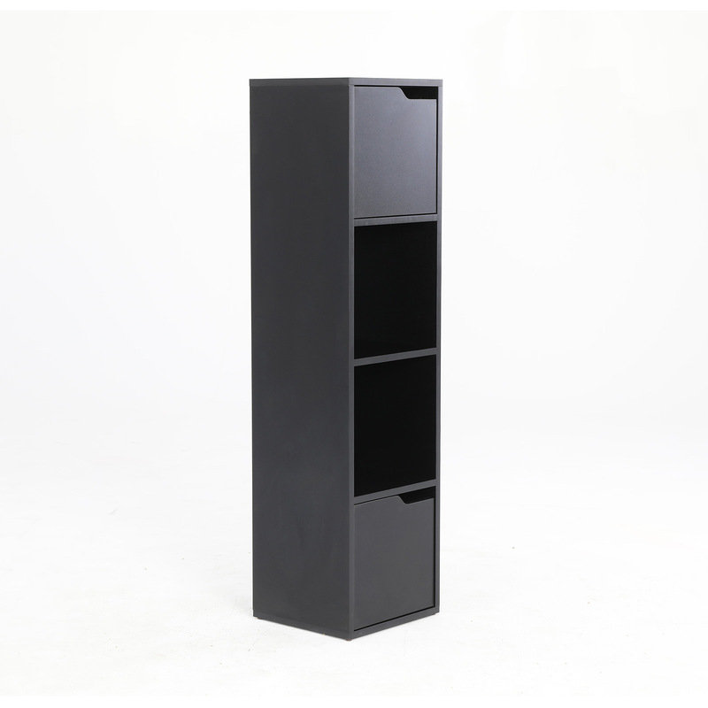 La Bella 119cm Black Bathroom Storage Tall Slim