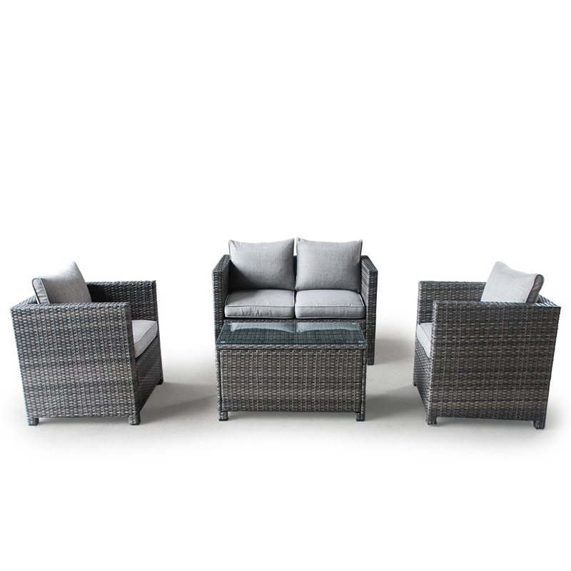 LONDON RATTAN Outdoor Furniture 4pc Setting Chairs Lounge Set Wicker