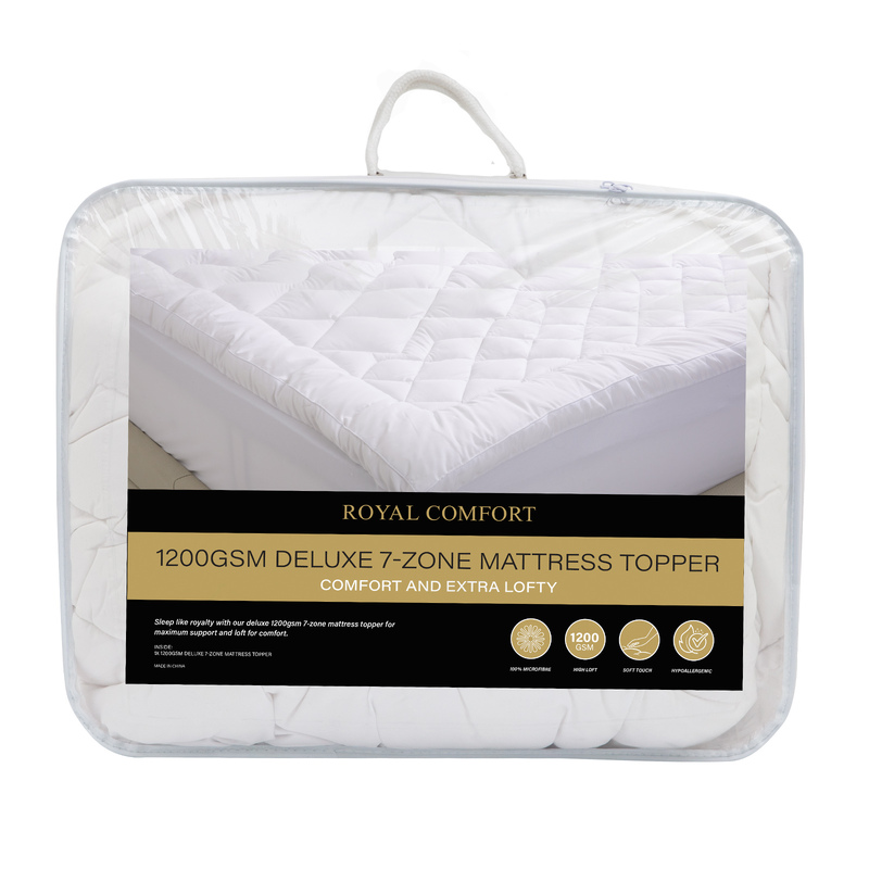 Royal Comfort 1200GSM Deluxe 7Zone Mattress Topper Luxury Gusset