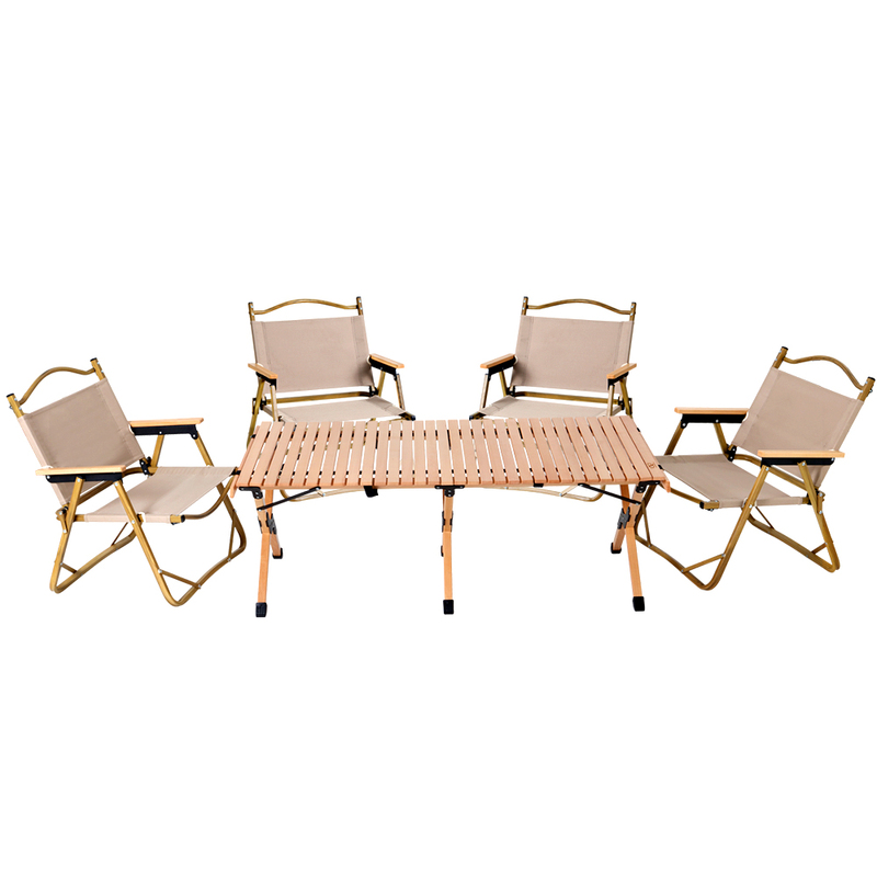 Gardeon Outdoor Furniture Picnic Table and Chairs Wooden Egg Roll