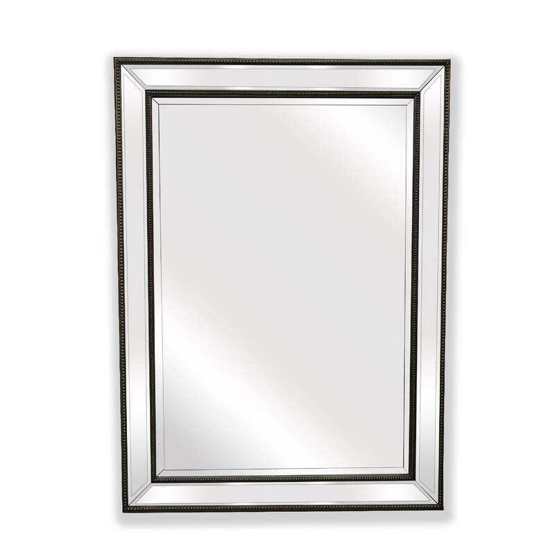 Black Beaded Framed Mirror Rectangle 80cm x 110cm