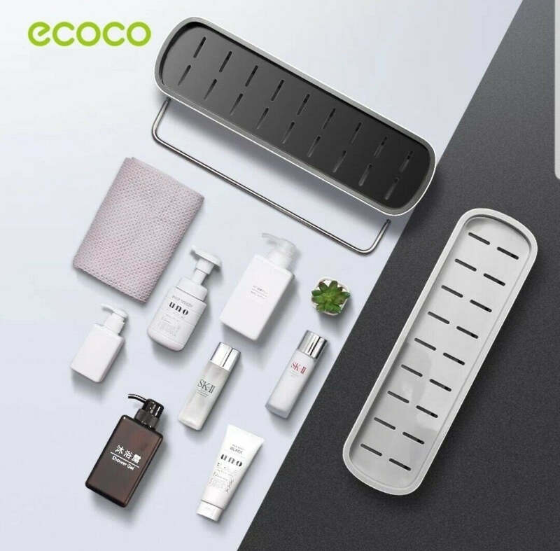 Bathroom Shelves Organizer Wall Mount Home Towel shelf Shampoo Rack With Towel Bar Storage Rack