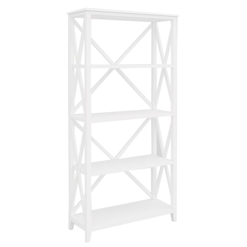 Daisy Bookshelf Bookcase 4 Tier Solid Acacia Wood Hampton Furniture White