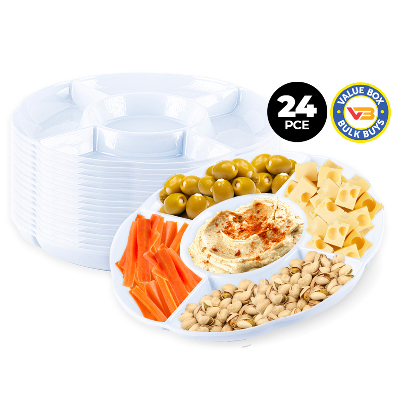 Home Master 24PCE Melamine Serving Tray/Platter 5 Sections Finger Foods