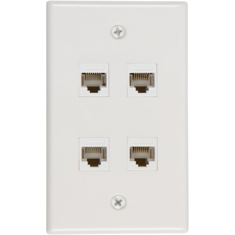 Wall Plate 4 Port Cat6 Cable Wall Plate Adapter