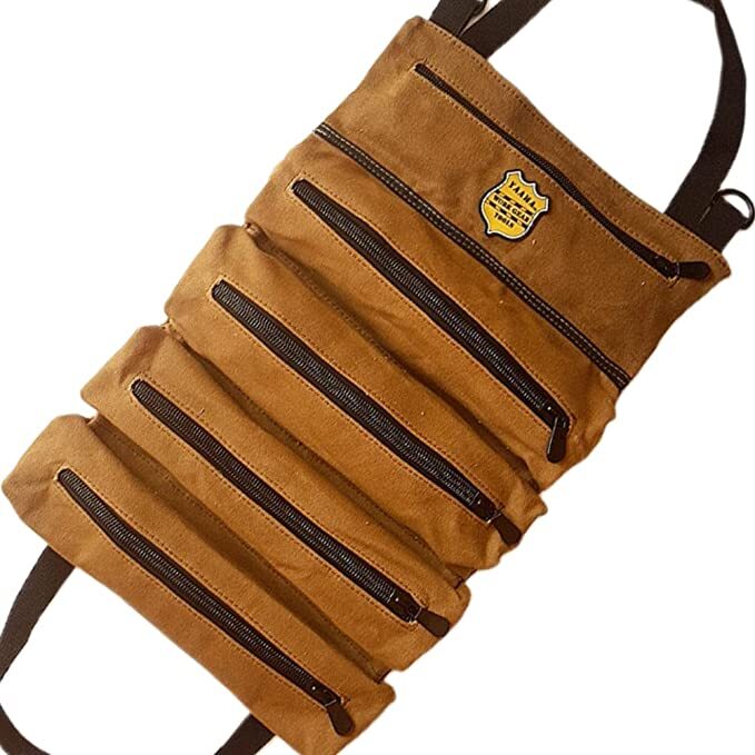 Yaama Heavy waxed canvas tool Roll, Tool Bags, water resistance Multi